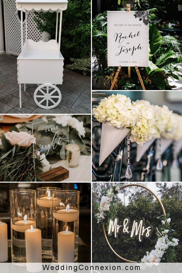 Romantic All White Trendy Wedding Color Theme